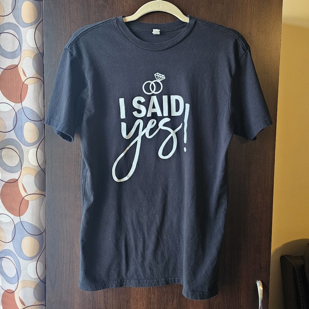 Black Graphic "I Said Yes" T-Shirt